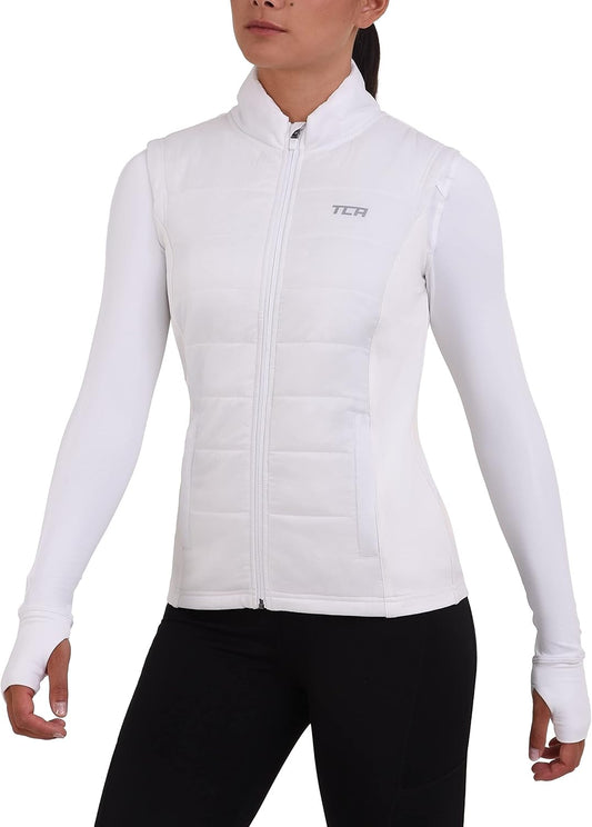 Women'S Excel Runner Walking Hiking Lightweight Thermal Padded Vest with Zipper Pockets, Winter Puffer for Women
